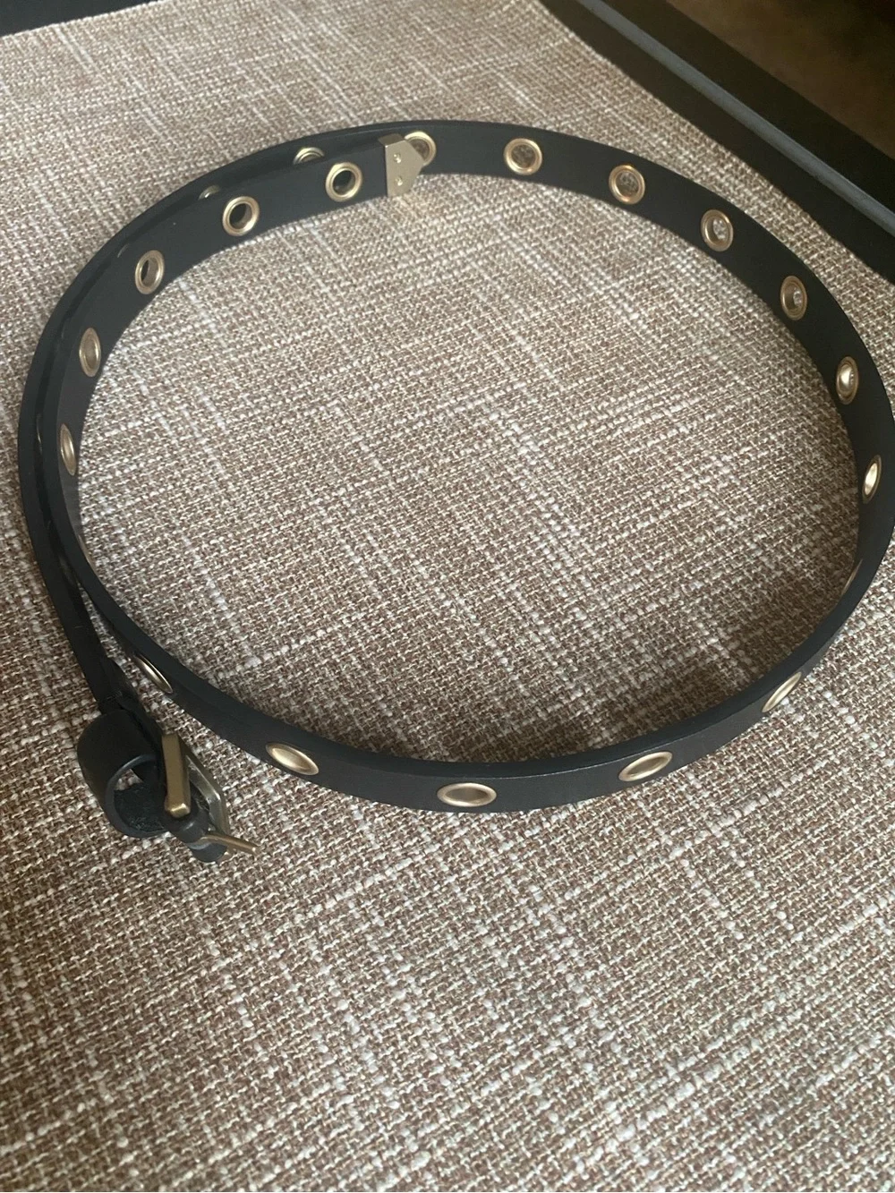 NWOT AllSaints Black Vegan Leather 18mm Eyelet Belt